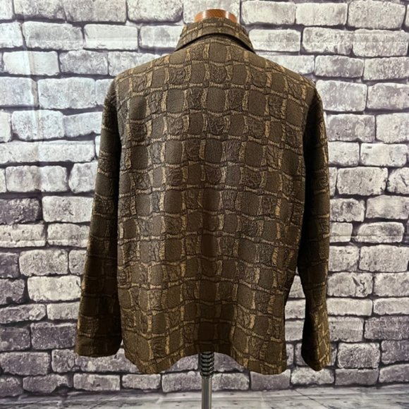 Chico's Design Brown Button Down Long Sleeve Top Size Large - Picture 6 of 9